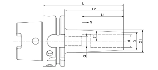HSK-Aシュリンクのフィットチャック3 ° 、スリムの仕様
