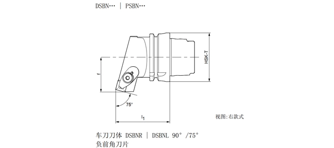 HSK-TターニングツールDSBNRの仕様 | DSBNL 90 °/75 °