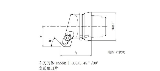 HSK TターニングツールDSSNRの仕様 | DSSNL 45 °/90 °