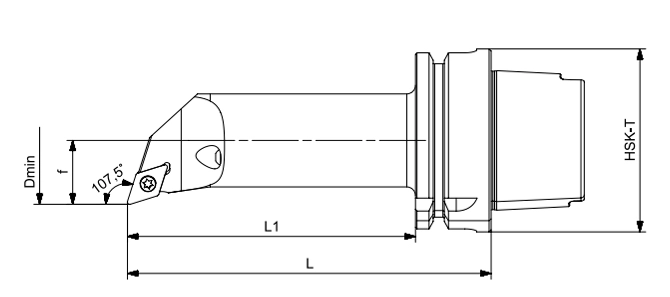 HSK-TターニングツールロングSDQCRの仕様 | SDQCL 107.5 °/55 °