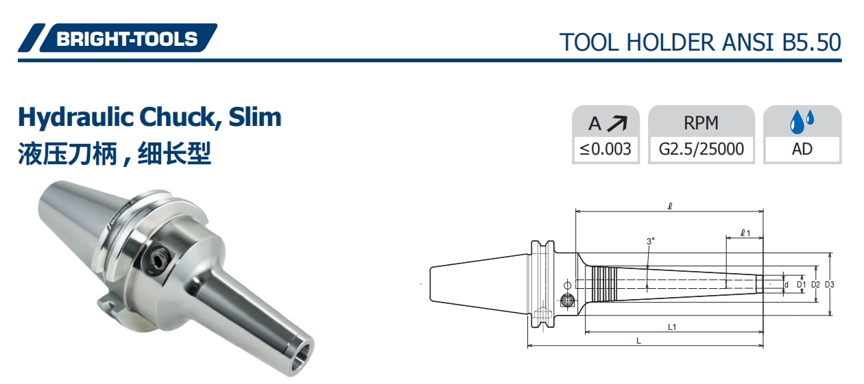 猫油圧チャック、スリムの仕様