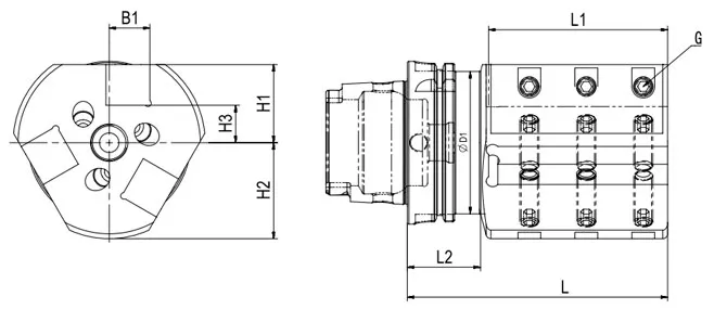外径および正面加工用HSK･T旋削工具SBTの仕様