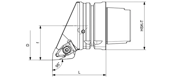 HSK-T旋削工具の仕様 DWLNR | DWLNL 95°/80°